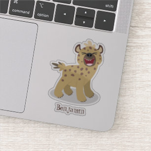 Cute grappige hyena lachende cartoon illustratie sticker