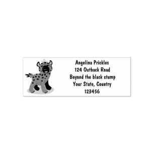 Cute grappige hyena lachende cartoon illustratie  zelfinktende stempel