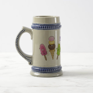 Cute grappige ijsjes cartoon trio bierpul