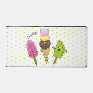 Cute grappige ijsjes cartoon trio bureaumat