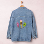Cute grappige ijsjes cartoon trio denim jacket (Hangar)