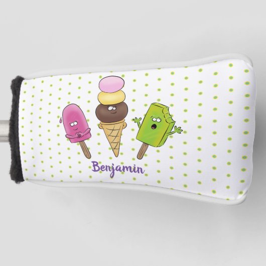 Cute grappige ijsjes cartoon trio golfheadcover (Voorkant)