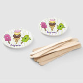 Cute grappige ijsjes cartoon trio handwaaier (Niet-gemonteerd)