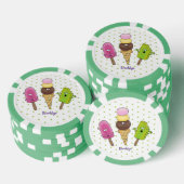Cute grappige ijsjes cartoon trio poker chips (Opstapeling)