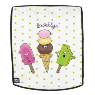Cute grappige ijsjes cartoon trio rugtassen