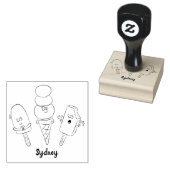 Cute grappige ijspopsikel cartoon rubberstempel (Gestempeld)