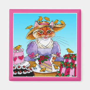 Cute grappige kat Marie Antoinette magnet Magneet