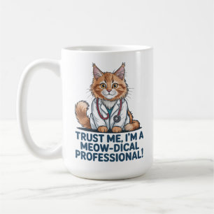 Cute Grappige Kat Medische Woordspeling Illustrati Koffiemok