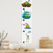 Cute grappige kikker cartoon growth chart poster (Keuken)