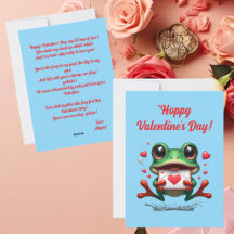 Cute Grappige Kikker Liefde Harten Valentijnkaart