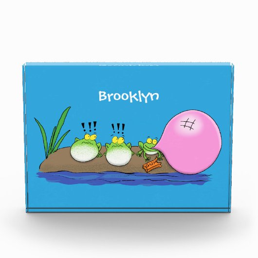 Cute grappige kikkers bubblegum cartoon illustrati fotoblokken (Voorkant)