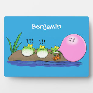 Cute grappige kikkers bubblegum cartoon illustrati fotoplaat