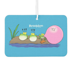 Cute grappige kikkers bubblegum cartoon illustrati luchtverfrisser