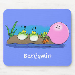 Cute grappige kikkers bubblegum cartoon illustrati muismat