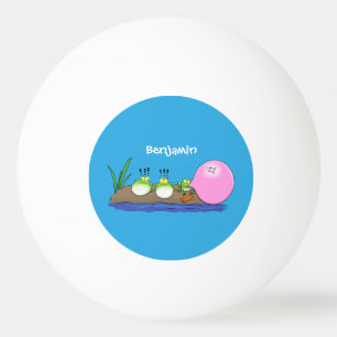 Cute grappige kikkers bubblegum cartoon illustrati pingpongballen