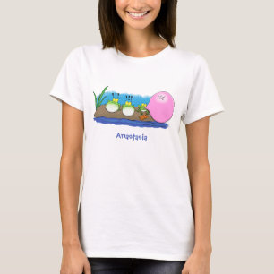 Cute grappige kikkers bubblegum cartoon illustrati t-shirt