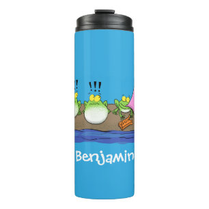 Cute grappige kikkers bubblegum cartoon illustrati thermosbeker