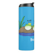 Cute grappige kikkers bubblegum cartoon illustrati thermosbeker (Gedraaid links)