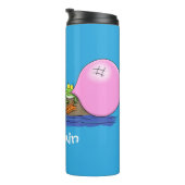 Cute grappige kikkers bubblegum cartoon illustrati thermosbeker (Geroteerd rechts)