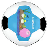 Cute grappige kikkers bubblegum cartoon illustrati voetbal (Gedraaid)