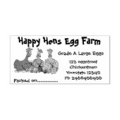 Cute grappige kippen cartoon eierdoos label 	rubberstempel (Afrduk)