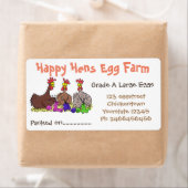 Cute grappige kippen Eidooi cartoon Etiket (Insitu)