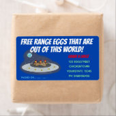 Cute grappige kippen in cartoon-eikarton etiket (Insitu)