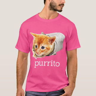 Cute Grappige Kitty Kat Purrito Burrito Pun cadeau T-shirt