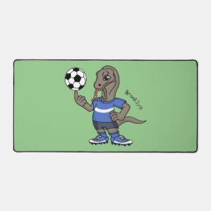 Cute grappige Komodo dragon die voetbal cartoon sp Bureaumat