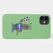 Cute grappige Komodo dragon die voetbal cartoon sp Case-Mate iPhone Case (Achterkant (horizontaal))