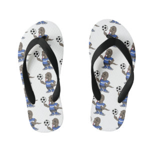 Cute grappige Komodo dragon die voetbal cartoon sp Kinder Teenslippers
