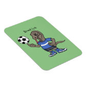 Cute grappige Komodo dragon die voetbal cartoon sp Magneet (Rechterzijde)