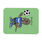 Cute grappige Komodo dragon die voetbal cartoon sp Magneet (Horizontaal)
