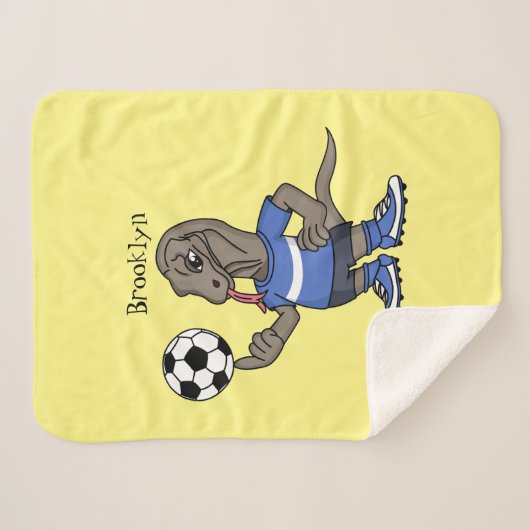 Cute grappige Komodo dragon die voetbal cartoon sp Sherpa Deken (Voorkant (horizontaal))