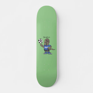 Cute grappige Komodo dragon die voetbal cartoon sp Skateboard