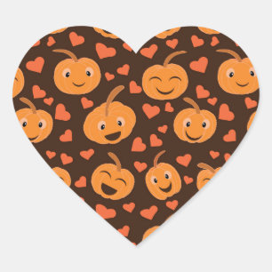 Cute grappige pompoenen met hartvormen Hart Sticker