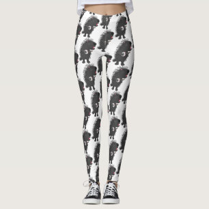 Cute grappige porcupine die banjo-cartoon speelt leggings