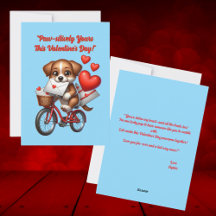 Cute Grappige Puppyliefde Hartjes Valentijnskaart