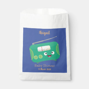 Cute grappige retro radio cartoon bedankzakje