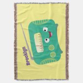 Cute grappige retro radio cartoon deken (Voorkant Verticaal)