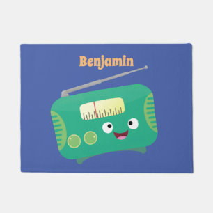 Cute grappige retro radio cartoon deurmat