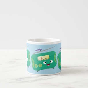 Cute grappige retro radio cartoon espresso kop