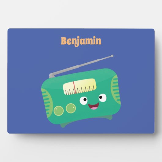 Cute grappige retro radio cartoon fotoplaat (voorkant)