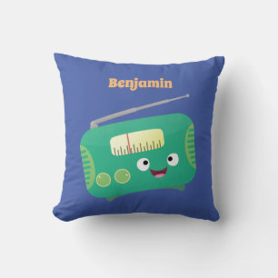 Cute grappige retro radio cartoon kussen