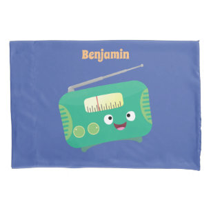Cute grappige retro radio cartoon kussensloop