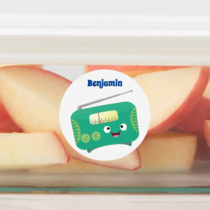 Cute grappige retro radio cartoon labels