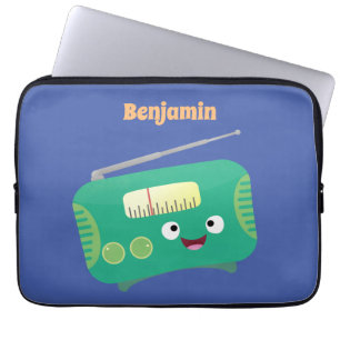 Cute grappige retro radio cartoon laptop sleeve