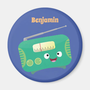Cute grappige retro radio cartoon magneet