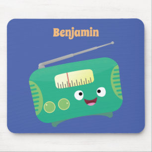 Cute grappige retro radio cartoon muismat