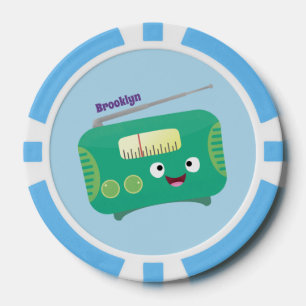 Cute grappige retro radio cartoon poker chips